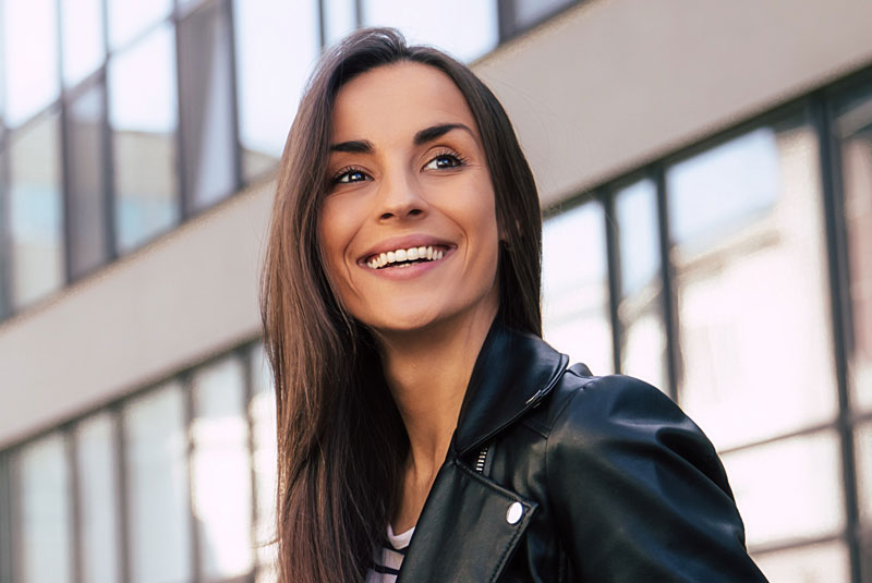 dental patient after using clear aligners