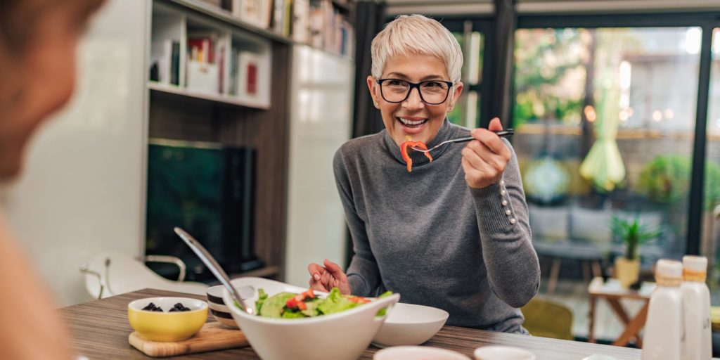 patient eating normally with dental implants